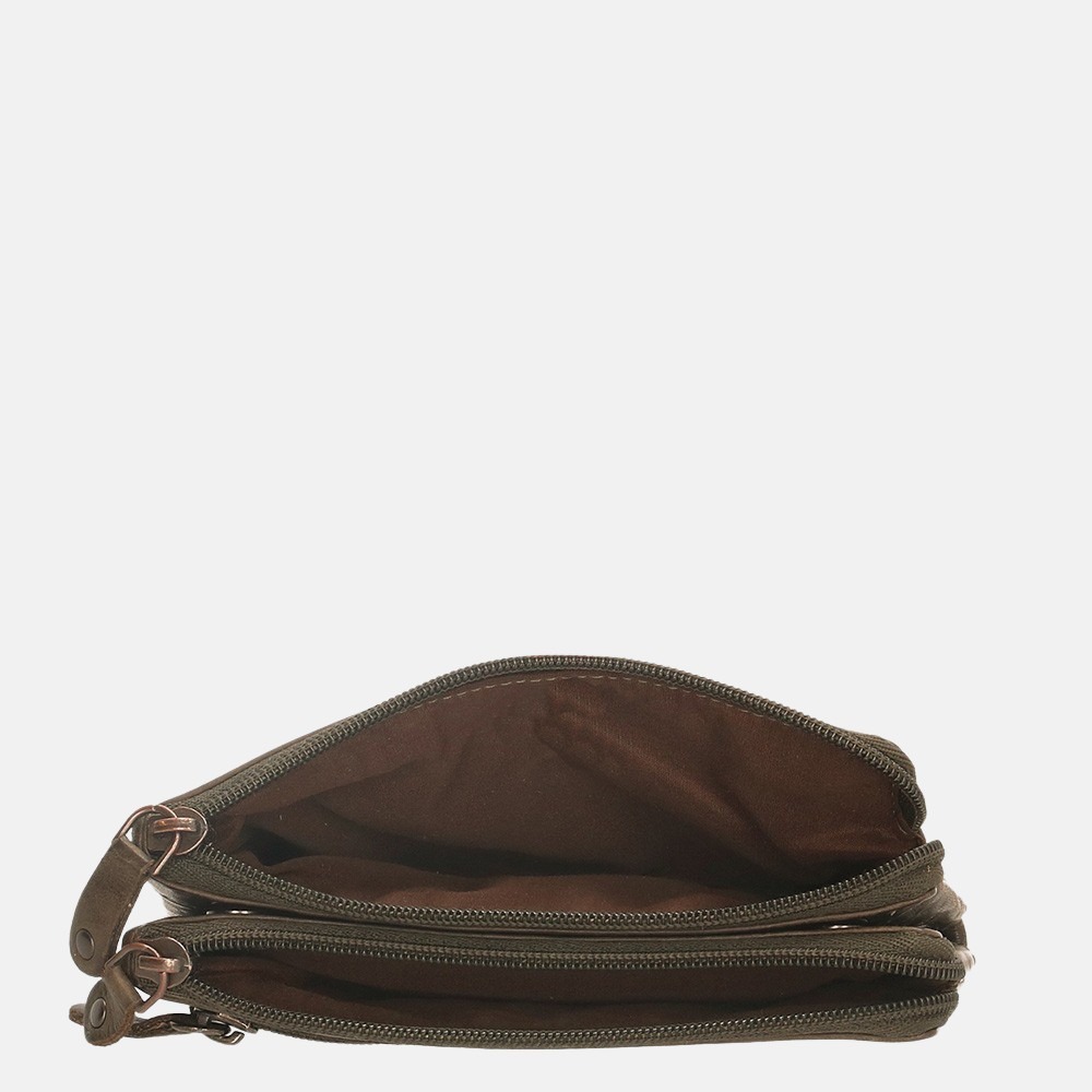 Old West Paint Rock portemonnee olive bij Duifhuizen