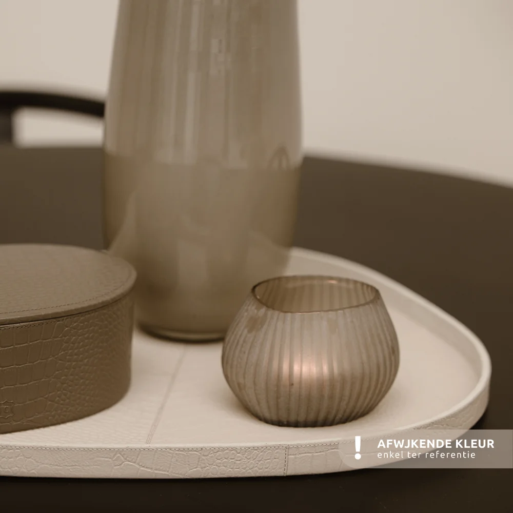 Chamada leren dienblad organisch croco XL black bij Duifhuizen