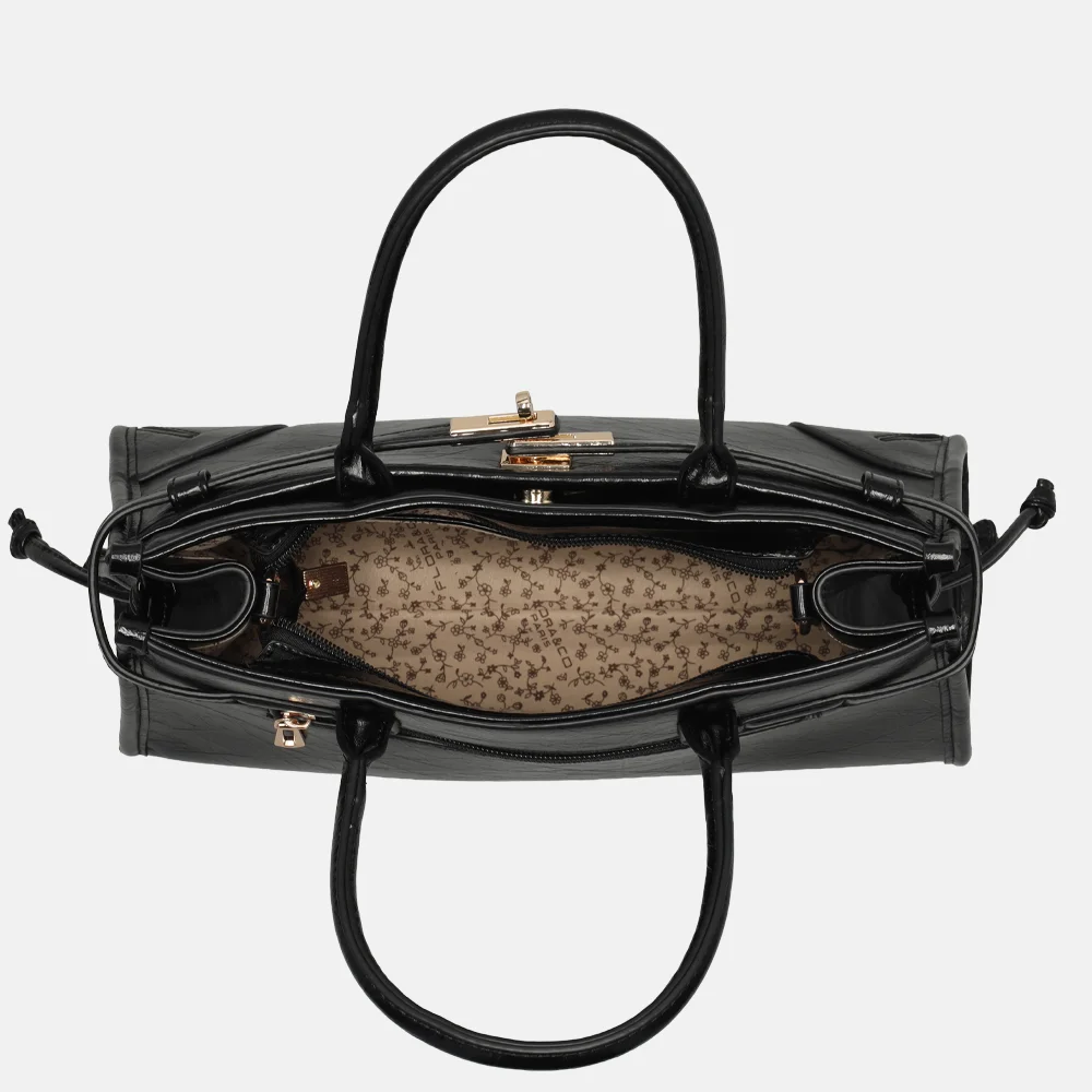 Flora & Co handtas lak black bij Duifhuizen