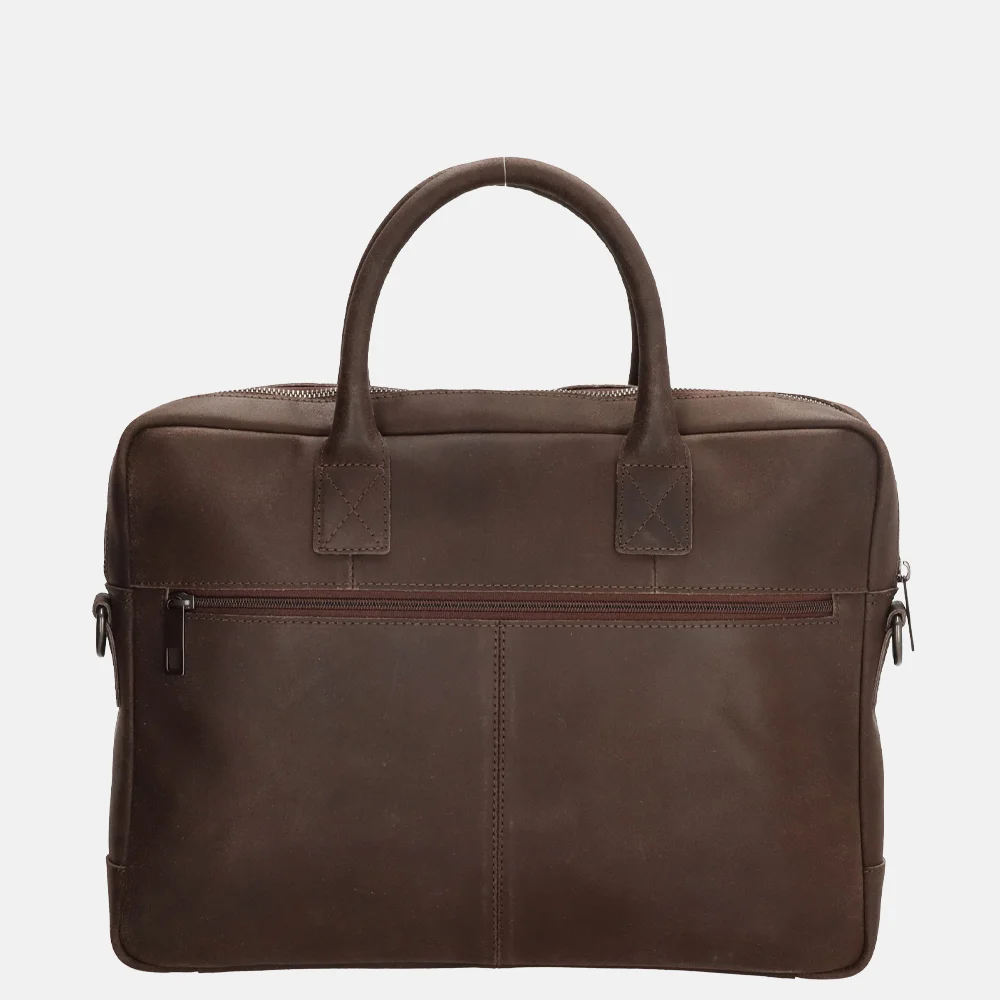 Hide & Stitches Wolga laptoptas 15.6 inch donkerbruin bij Duifhuizen