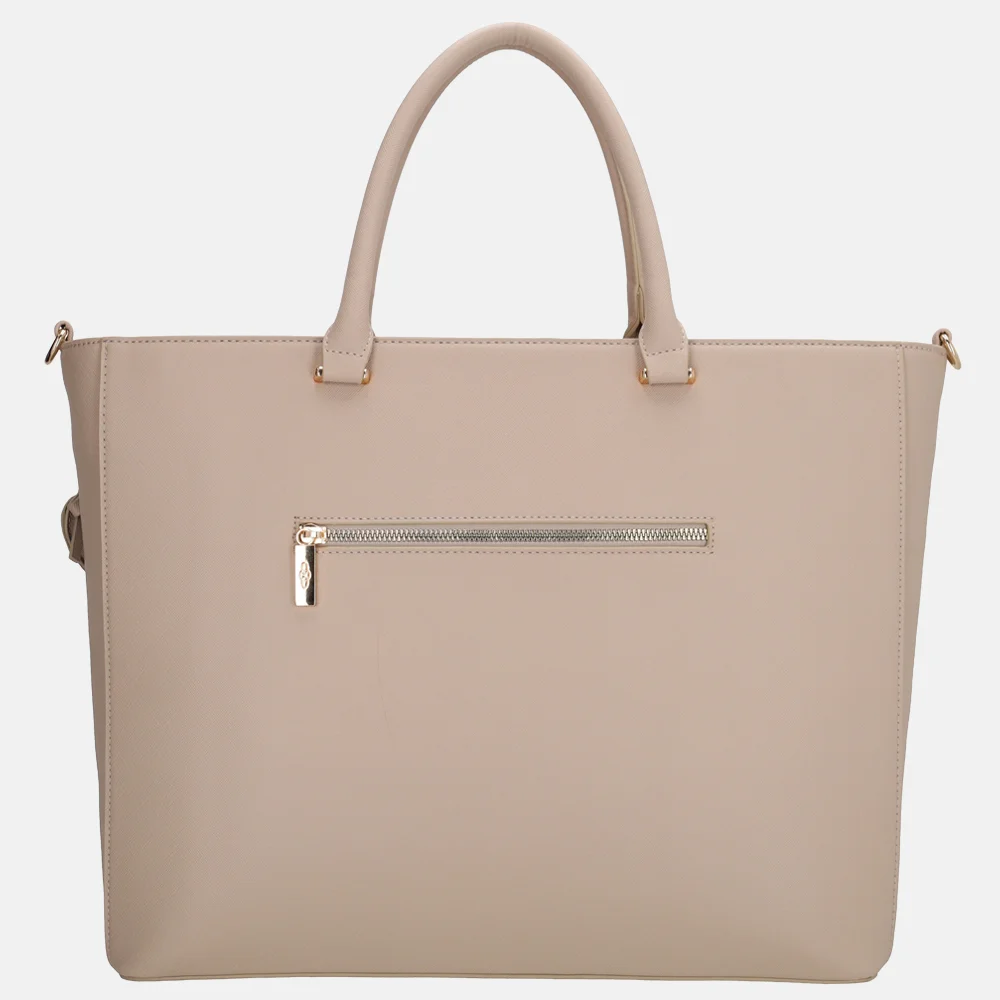 Charm London handtas 15 inch lichttaupe bij Duifhuizen