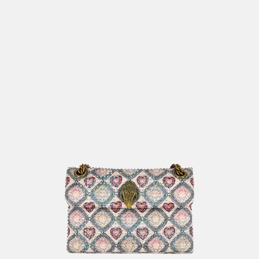 Kurt Geiger Fabric Kensington hartjes S beige comb bij Duifhuizen