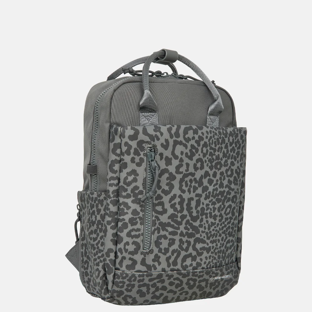 New Rebels Urban Miami laptoprugzak 13 inch black leopard bij Duifhuizen