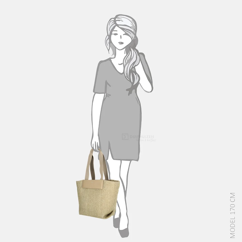 Calvin Klein Raffia shopper M crockery bij Duifhuizen