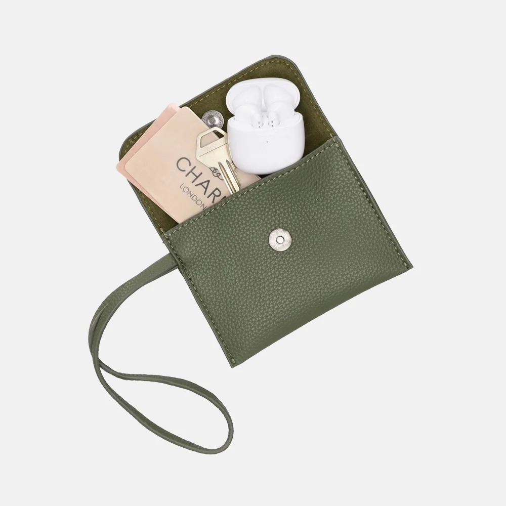 Charm London Debossed shopper M natuur groen bij Duifhuizen