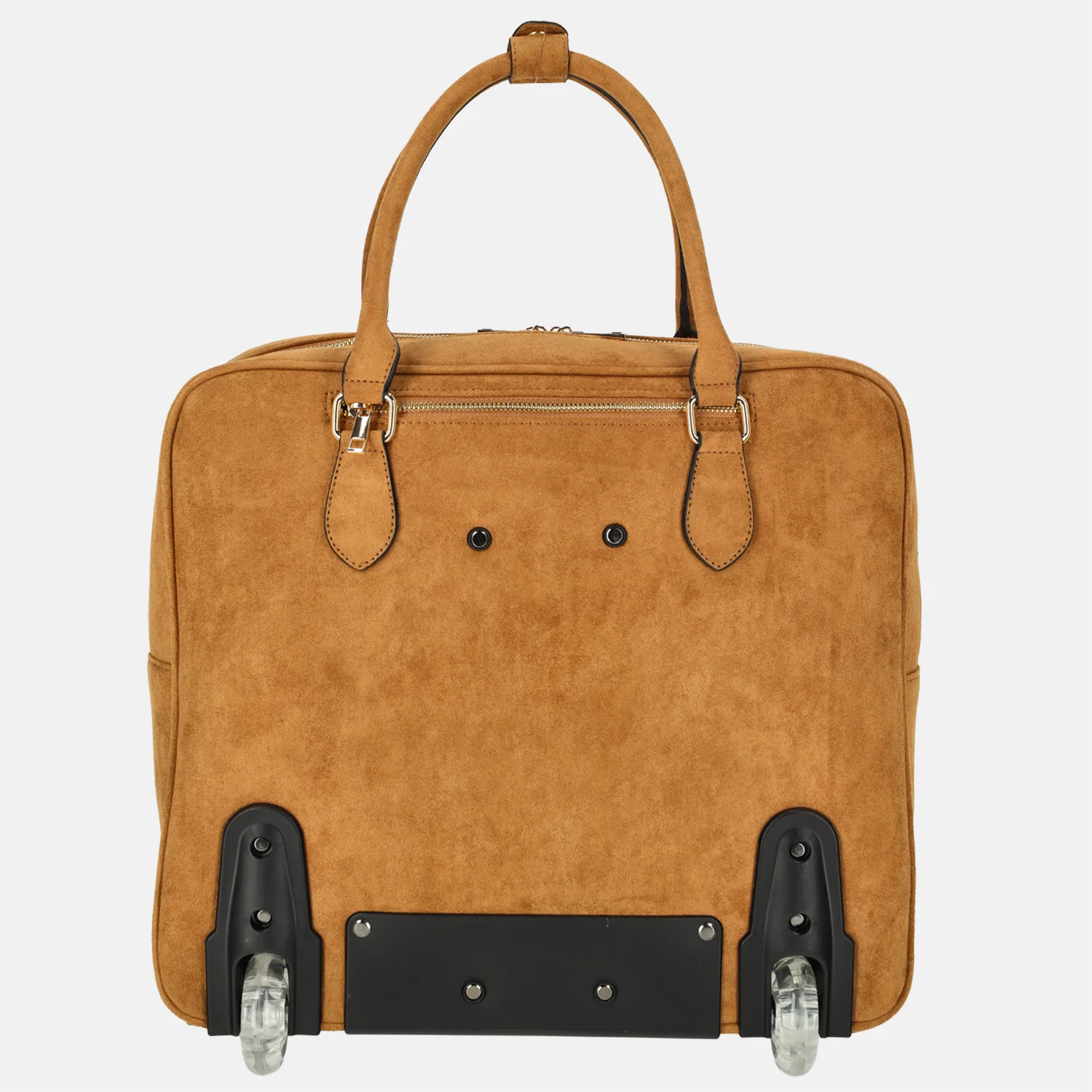 Olivia Lauren business trolley 43 CM 16 inch suedine cognac bij Duifhuizen