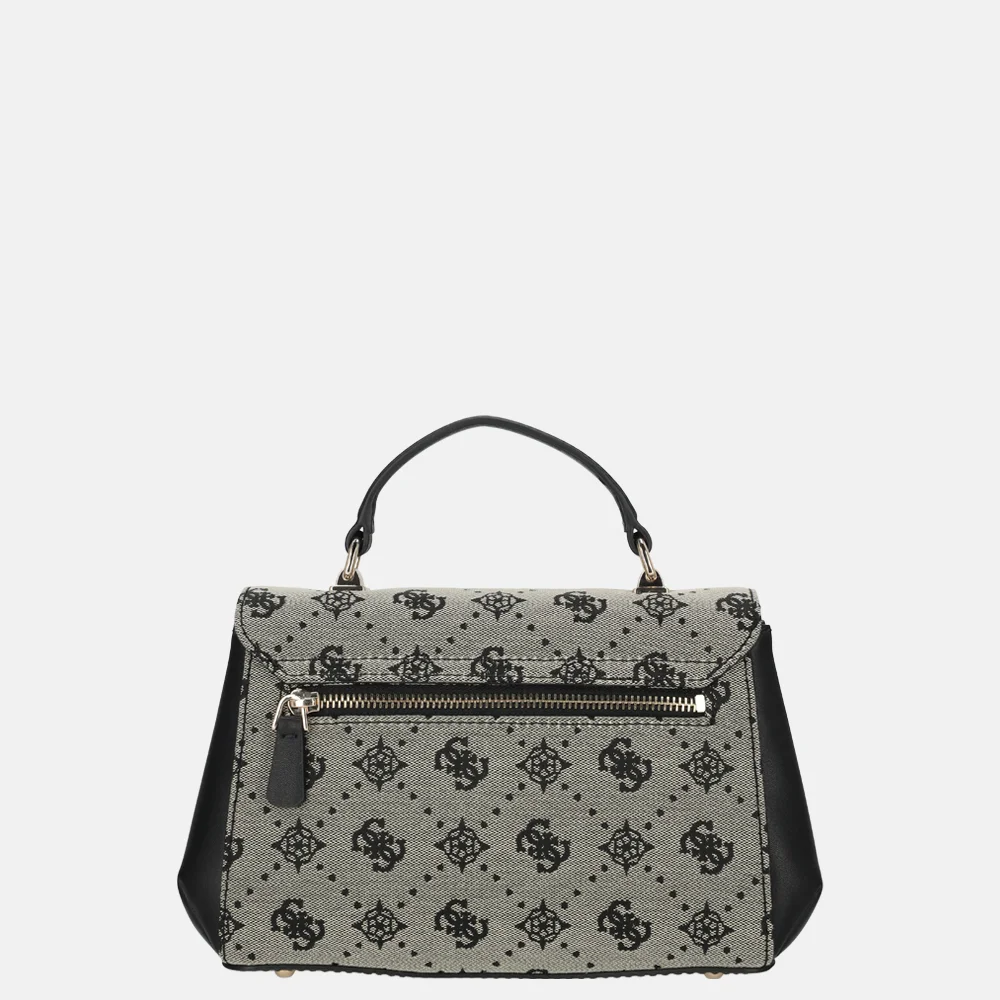 Guess Melinda top handle flap handtas black logo bij Duifhuizen