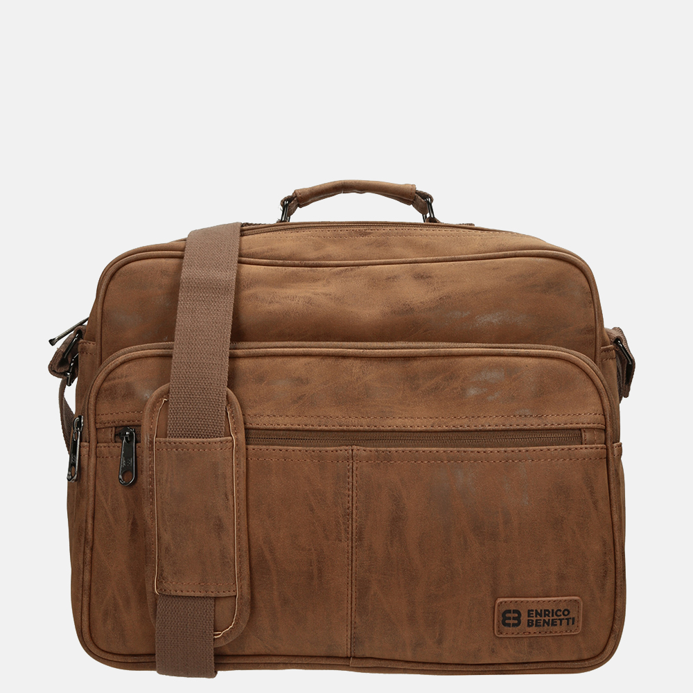 Enrico Benetti Rotterdam laptoptas 15 inch camel
