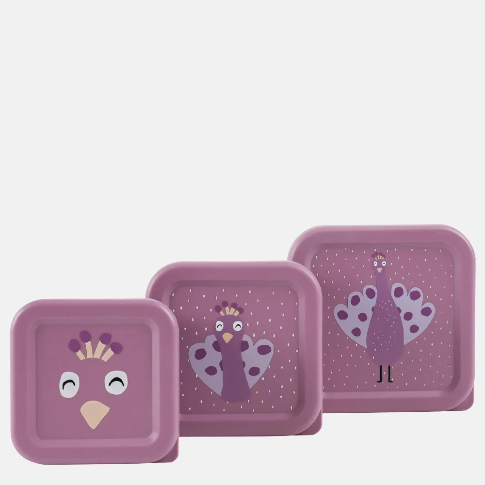 Trixie 3-delig lunchbox Mrs. Peacock bij Duifhuizen