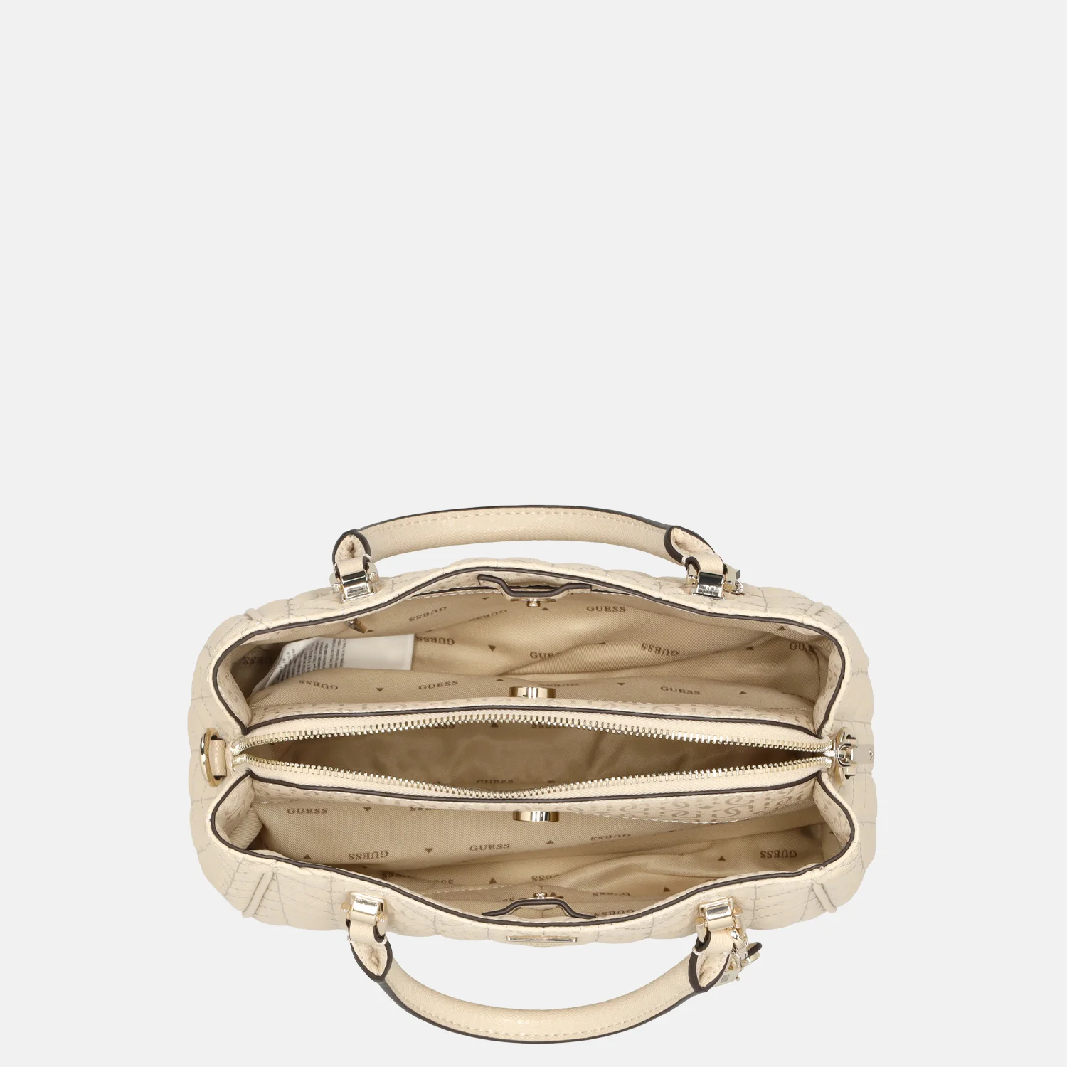 Guess Stacey girlfriend handtas light beige bij Duifhuizen
