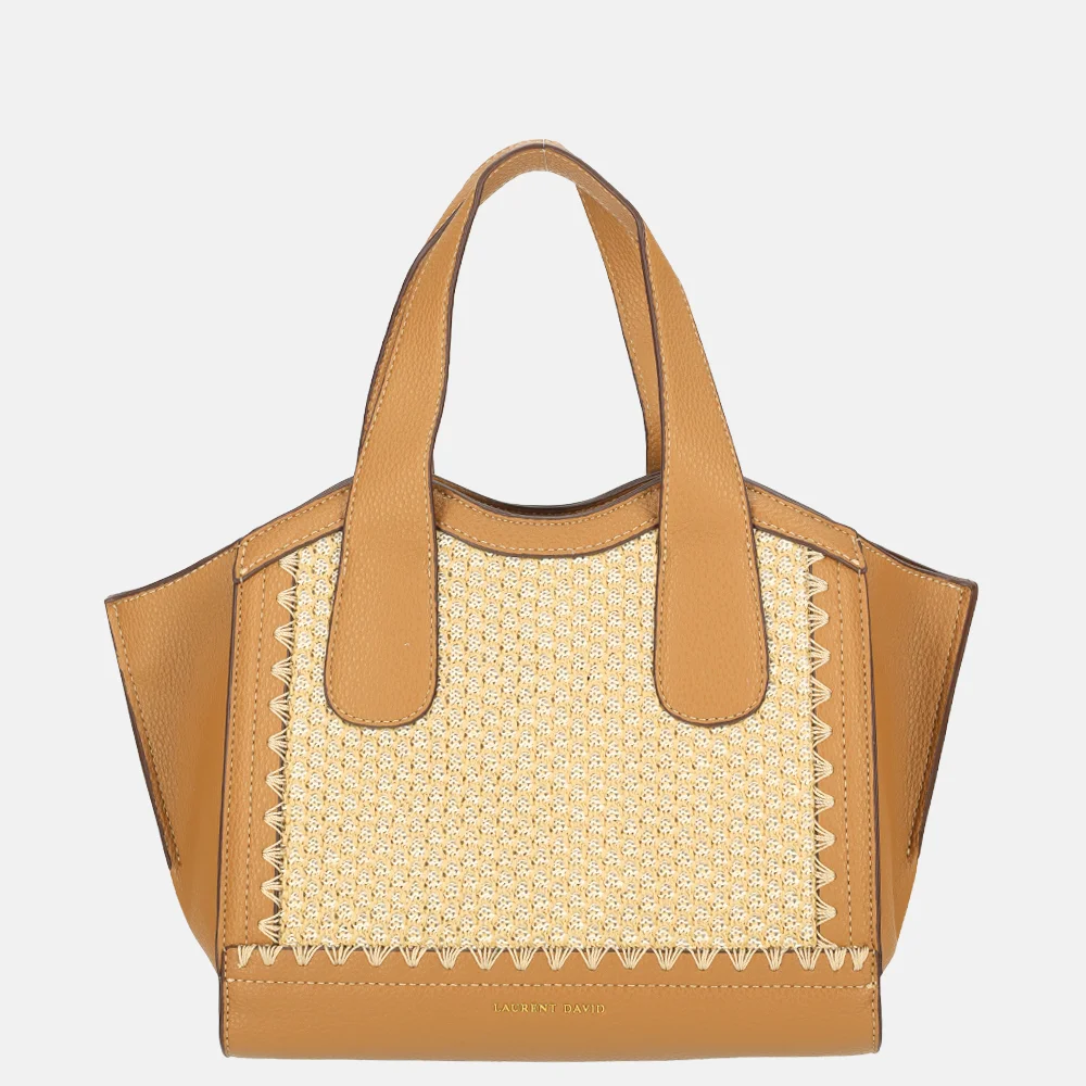 Laurent David Rosa handtas raffia cognac bij Duifhuizen