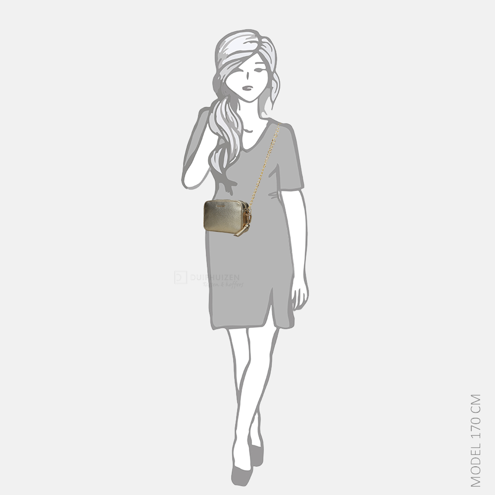 Michael Kors Ginny Camera Bag crossbody tas pale gold bij Duifhuizen