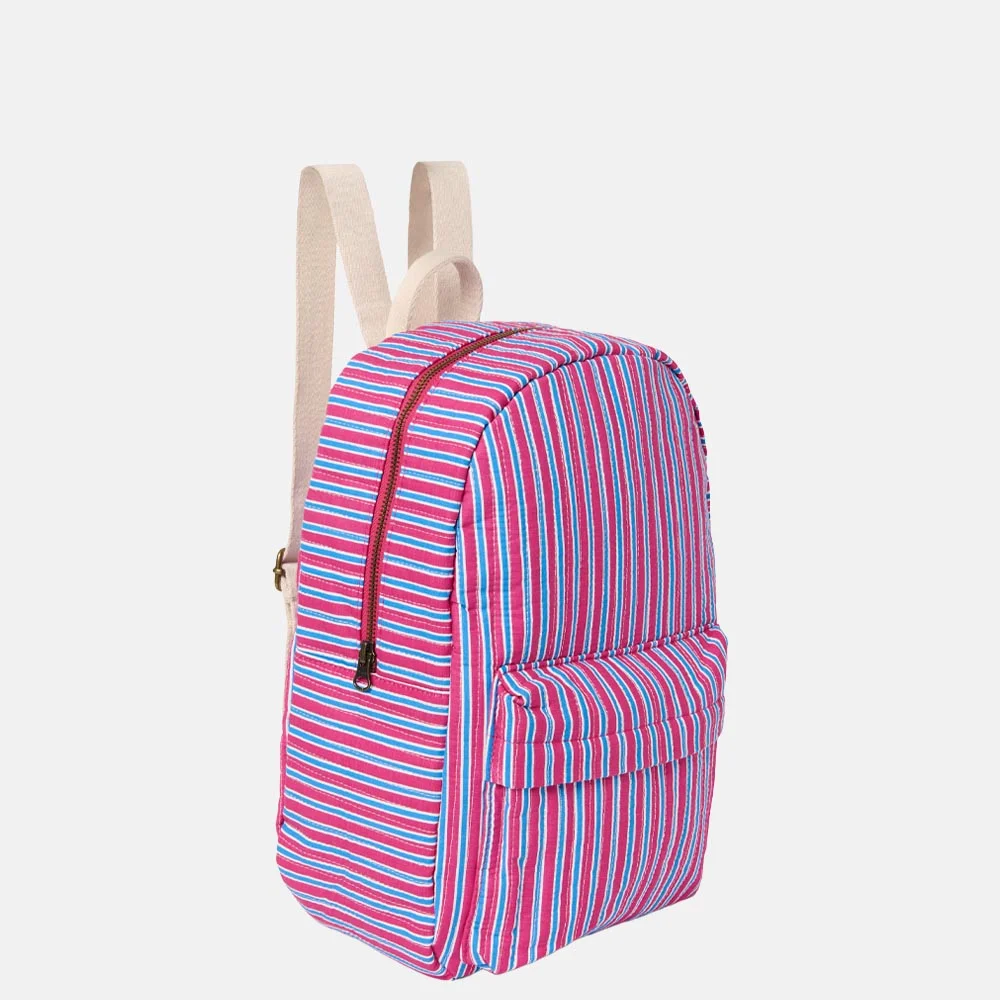 Studio Noos Poplin Striped kinderrugzak midi raspberry striped bij Duifhuizen