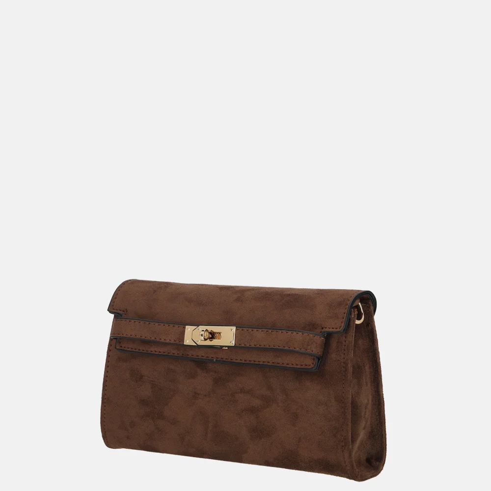 Firenze clutch suedine coffee bij Duifhuizen