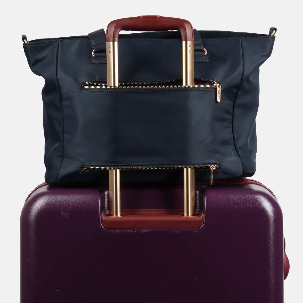 Mosz Denise laptoptas/shopper 15.6 inch navy blue bij Duifhuizen