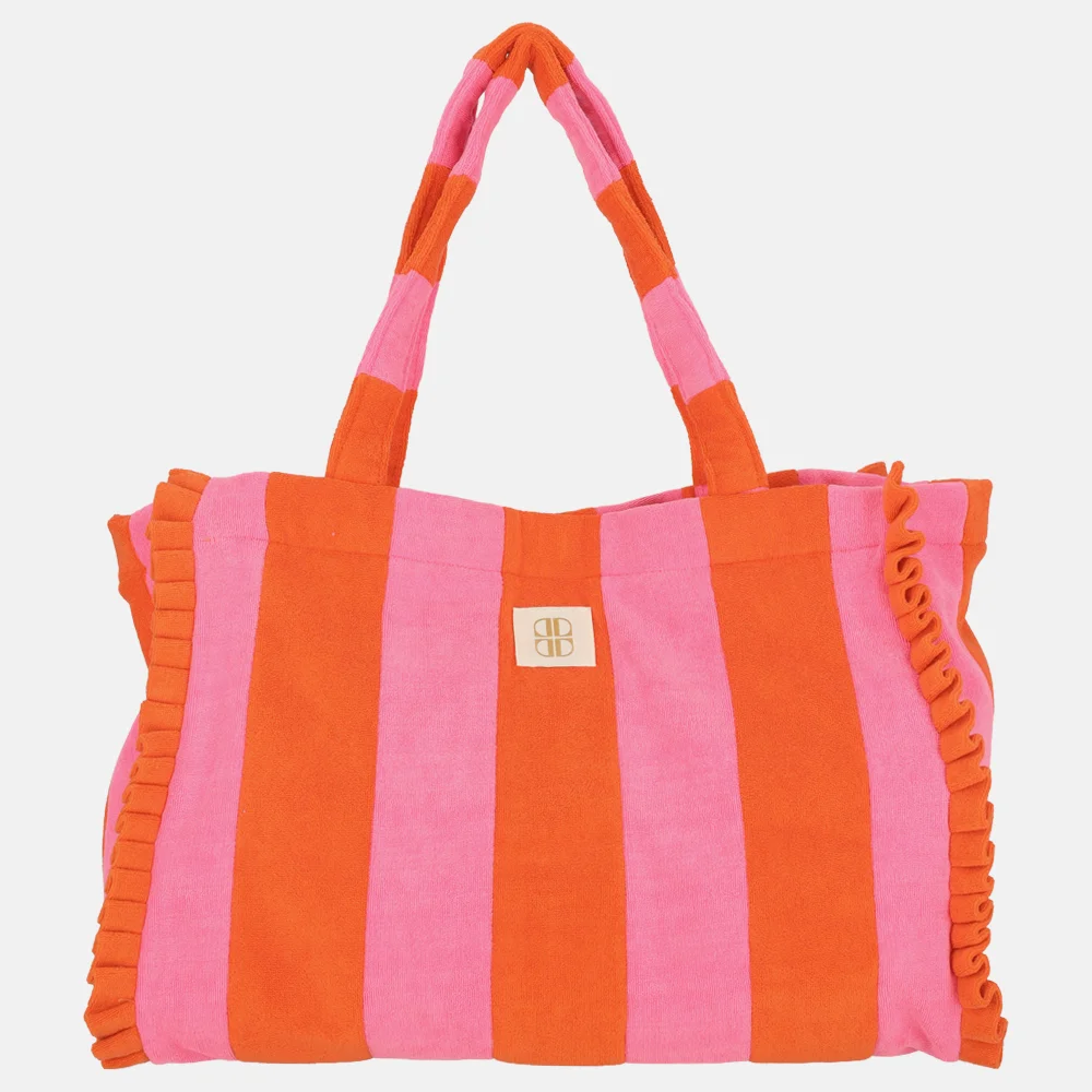 Laurent David Zara strandtas/shopper badstof roze/rood