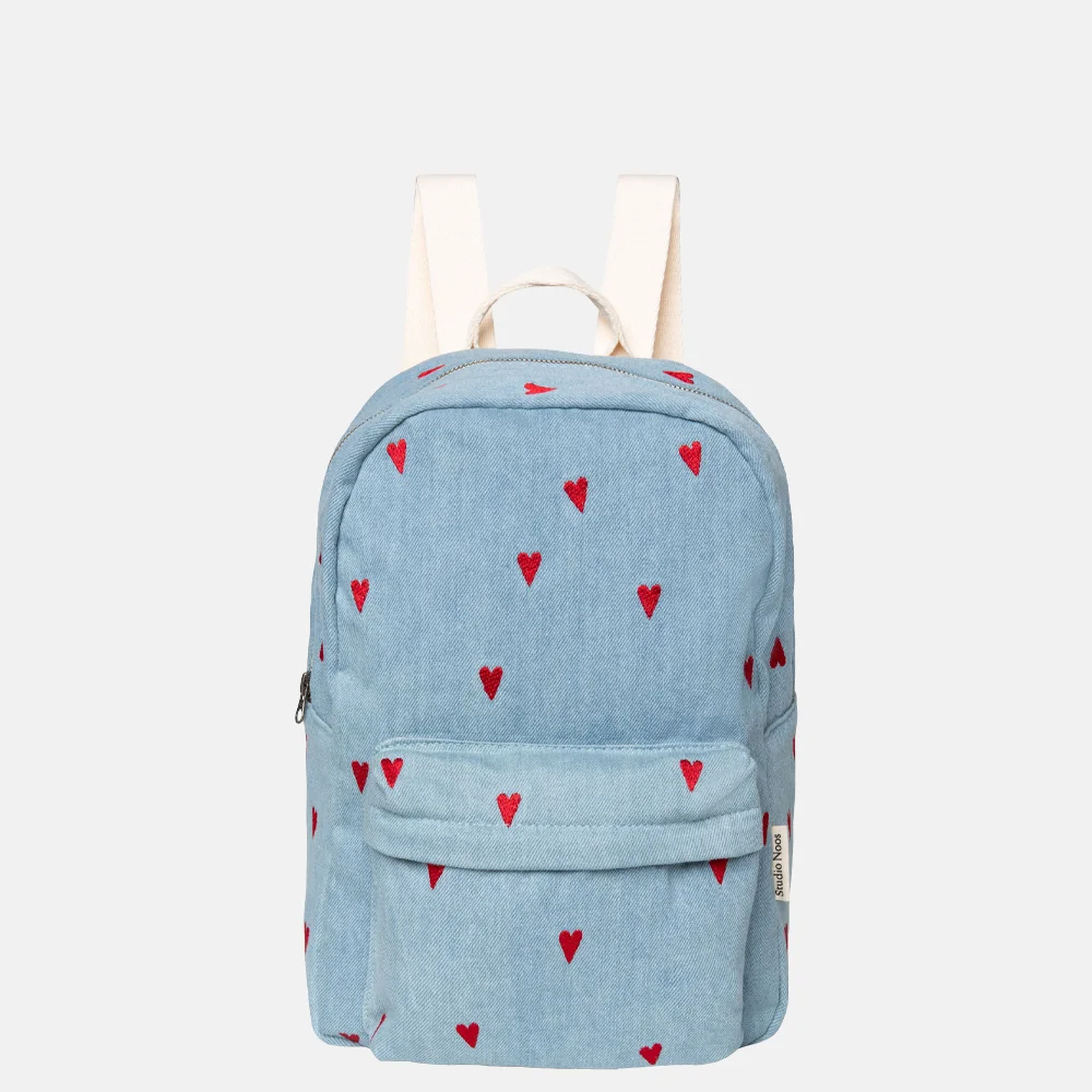 Studio Noos Denim Hearts kinderrugzak denim bij Duifhuizen