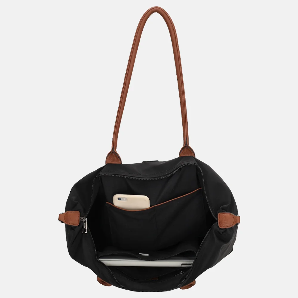 Charm London Buckingham shopper met 15.6 inch laptopvak L zwart bij Duifhuizen