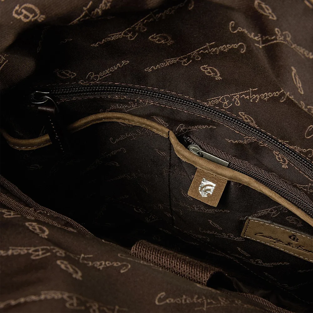 Castelijn en Beerens Nubuck rugzak 15 inch taupe bij Duifhuizen