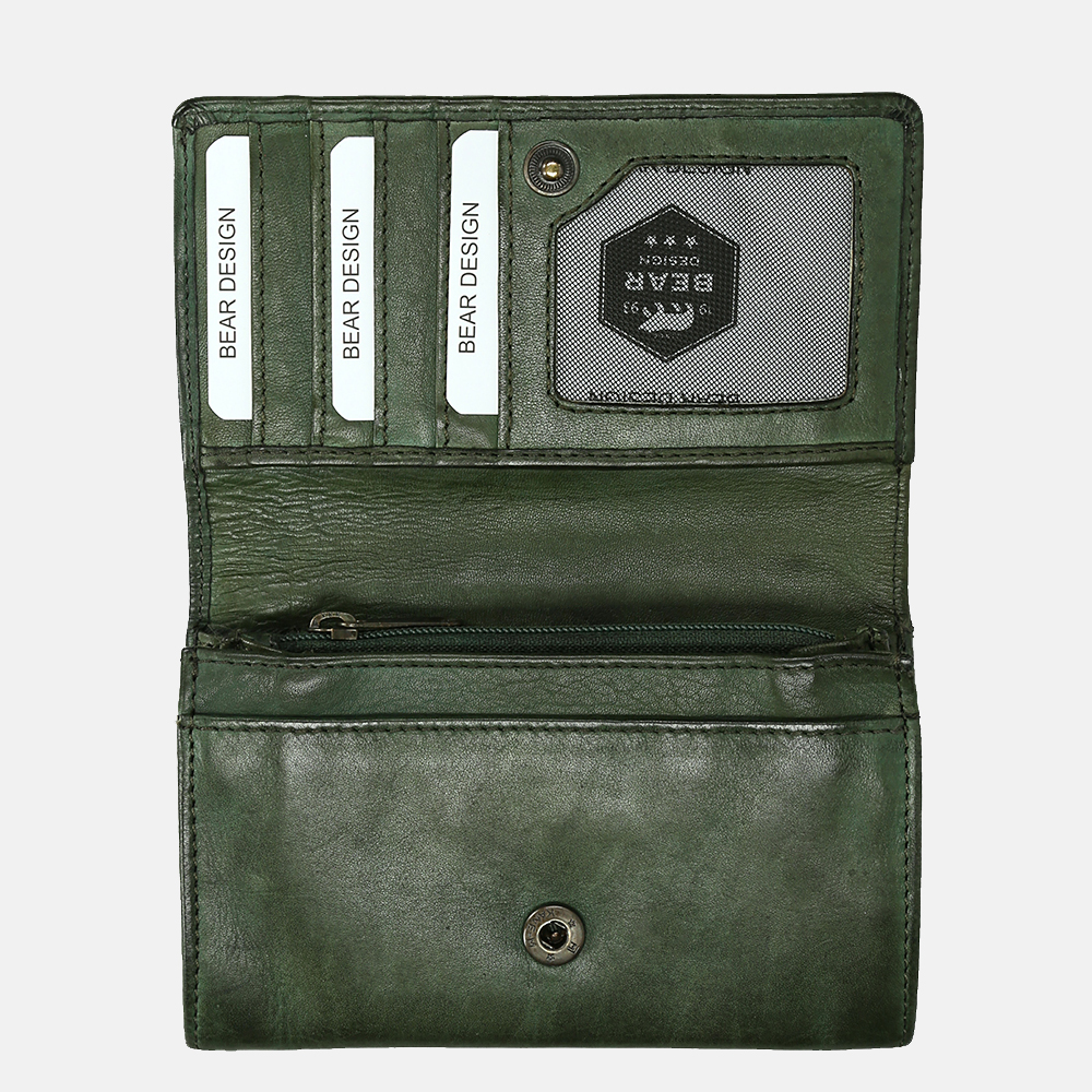 Bear Design Flappie portemonnee olive bij Duifhuizen