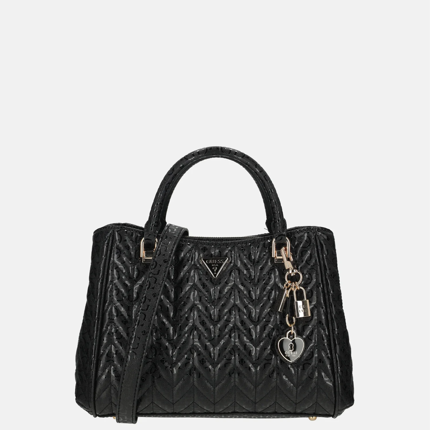 Guess Stacey girlfriend handtas M black bij Duifhuizen