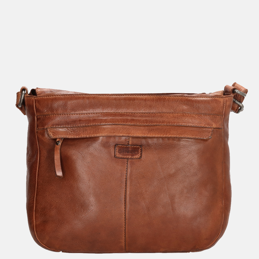 Genicci Derby crossbody tas cognac bij Duifhuizen