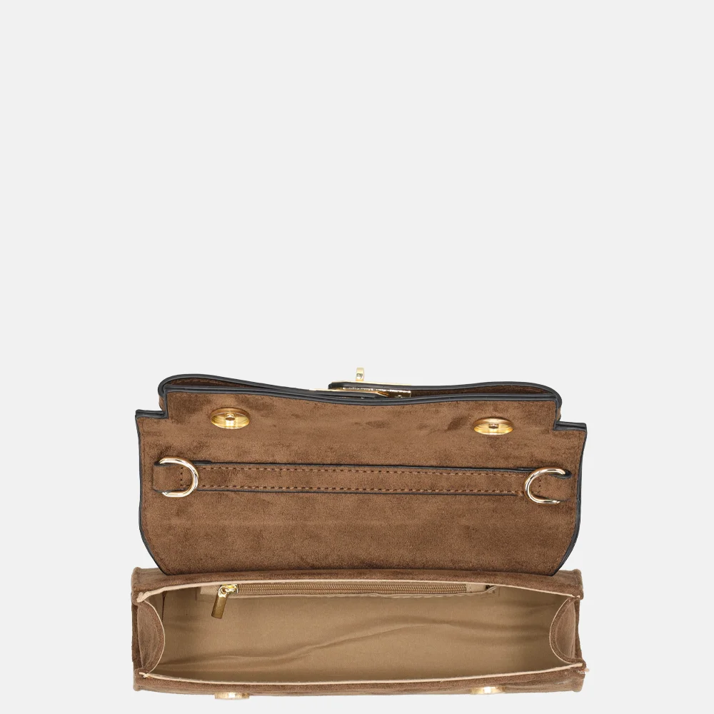 Firenze clutch suedine coffee bij Duifhuizen