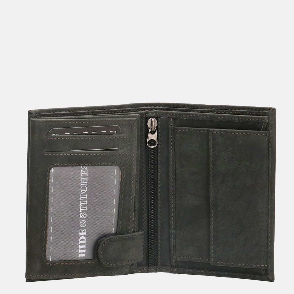 Hide & Stitches Idaho billfold black bij Duifhuizen