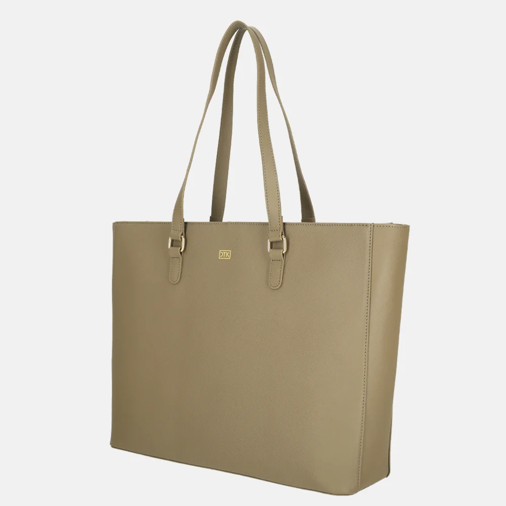 Duifhuizen leren shopper 14 inch taupe bij Duifhuizen