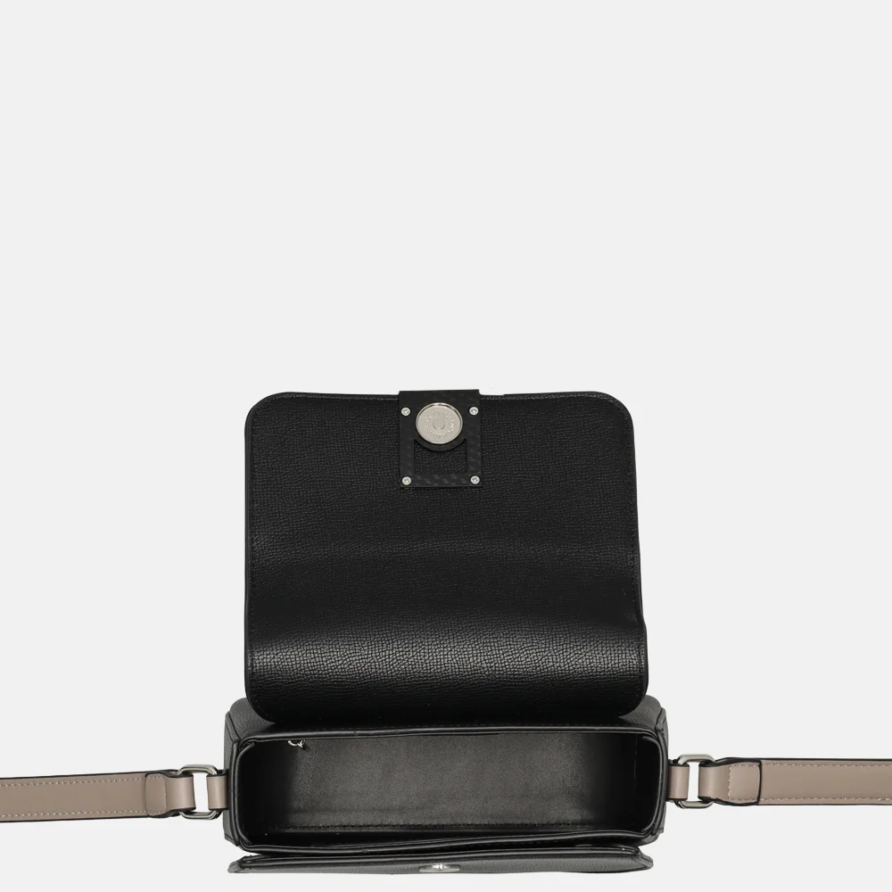 Daniele Donati Saffiano crossbody tas black bij Duifhuizen