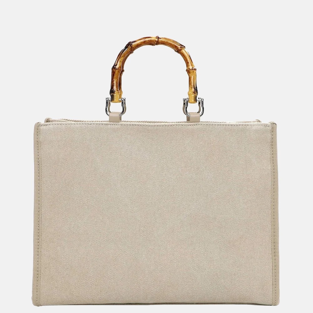 Emily & Noah Joelle summer vibes handtas canvas bambo taupe bij Duifhuizen