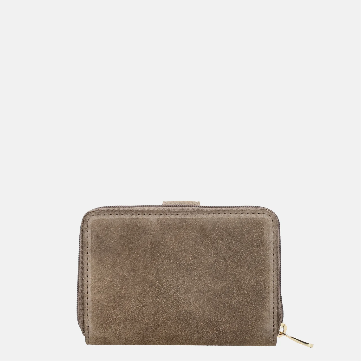 Charm London Sevilla portemonnee suede donkertaupe bij Duifhuizen
