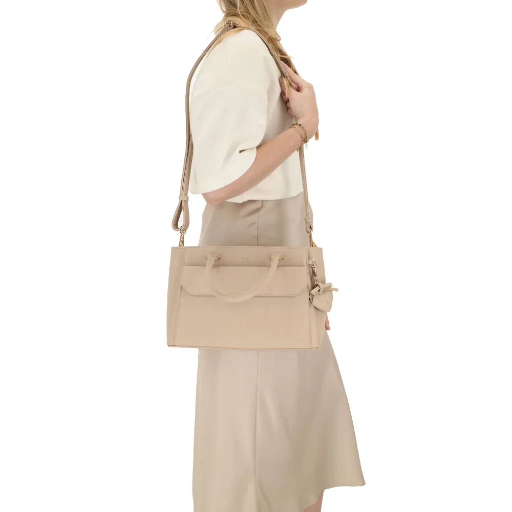 Charm London Cambridge handtas M lichtaupe bij Duifhuizen