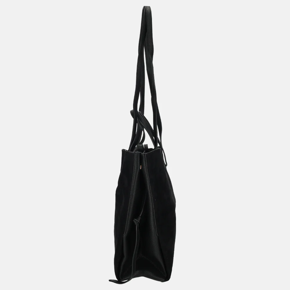 Firenze Suedine shopper L black bij Duifhuizen