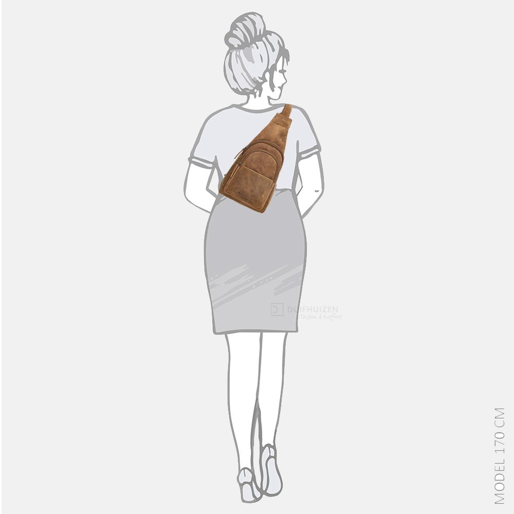 Hide & Stitches Idaho schoudertas/rugzak brown bij Duifhuizen