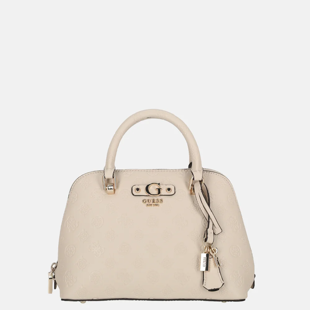 Guess Dita handtas light taupe logo bij Duifhuizen