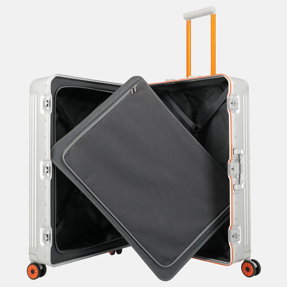 Travelite Next 2.0 reiskoffer 75 cm Limited Edition silver-orange bij Duifhuizen