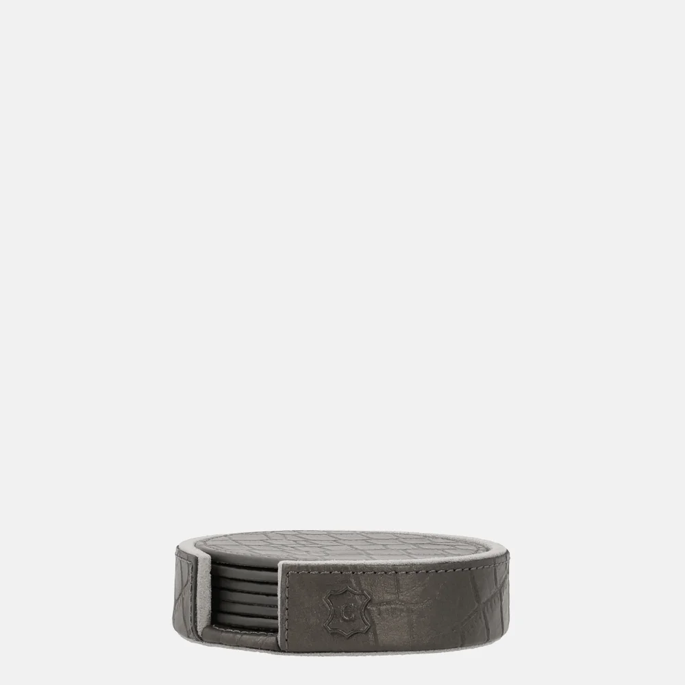 Chamada leren ronde onderzetters croco gun