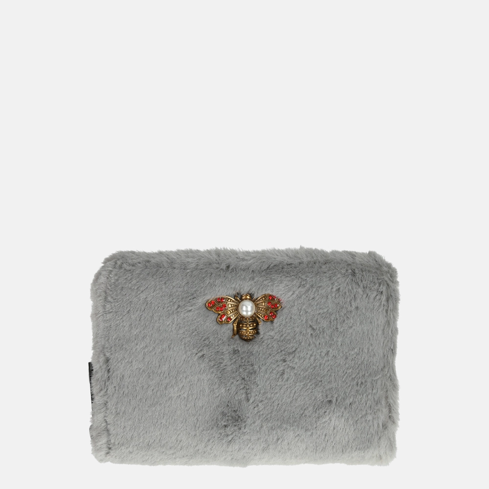 Firenze faux fur portemonnee S grey