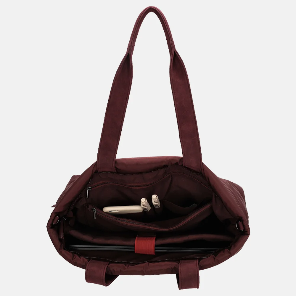 Zebra Trends Elske Puffy shopper bordeaux bij Duifhuizen