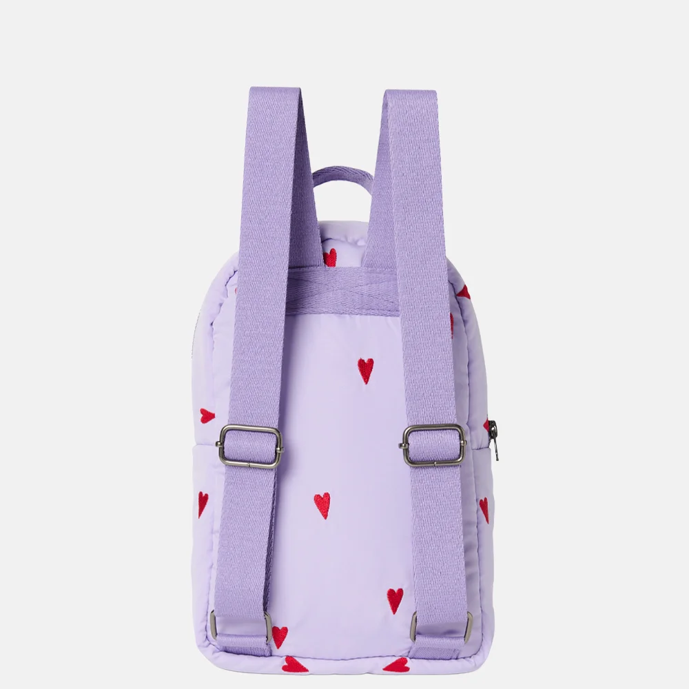 Studio Noos Puffy Mini backpack purple hearts bij Duifhuizen
