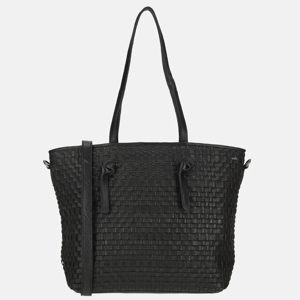 Berba Amalfi shopper vlechtwerk zwart bij Duifhuizen