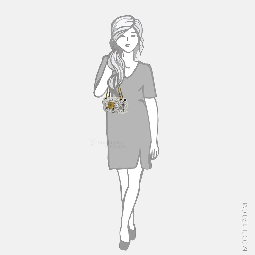 Kurt Geiger Pimlico mini schoudertas parel white/black bij Duifhuizen