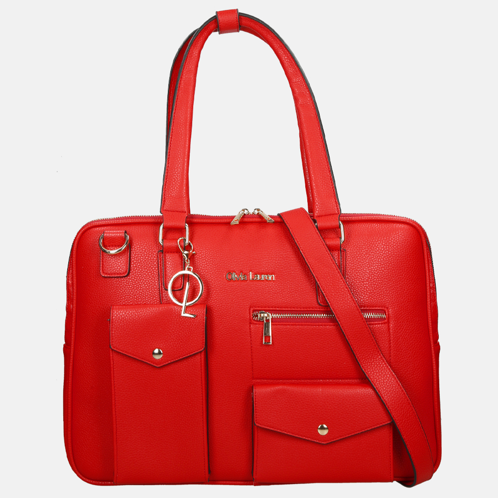 Olivia Lauren Carmen laptoptas rood bij Duifhuizen