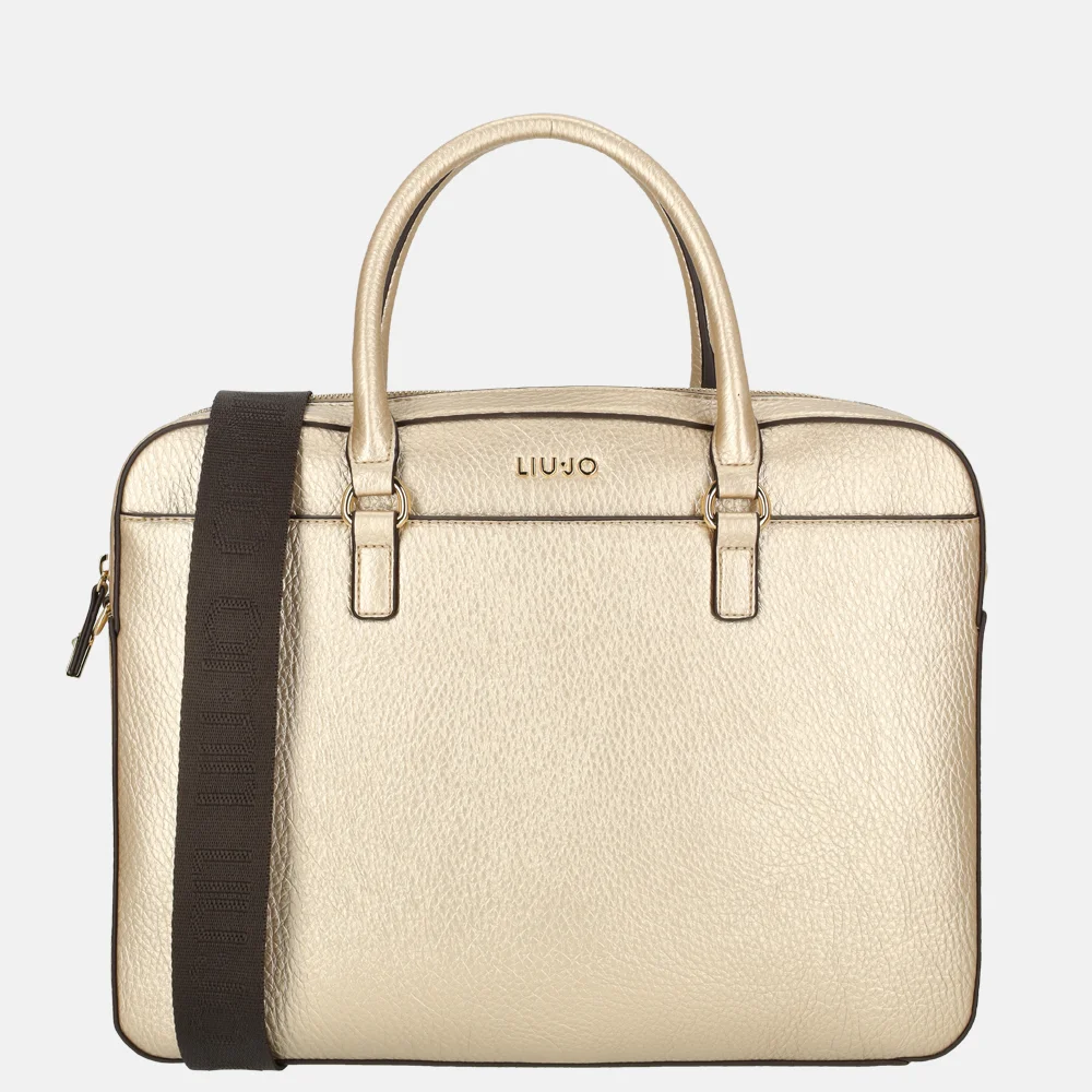 Liu Jo Manhattan briefcase laptoptas light gold bij Duifhuizen