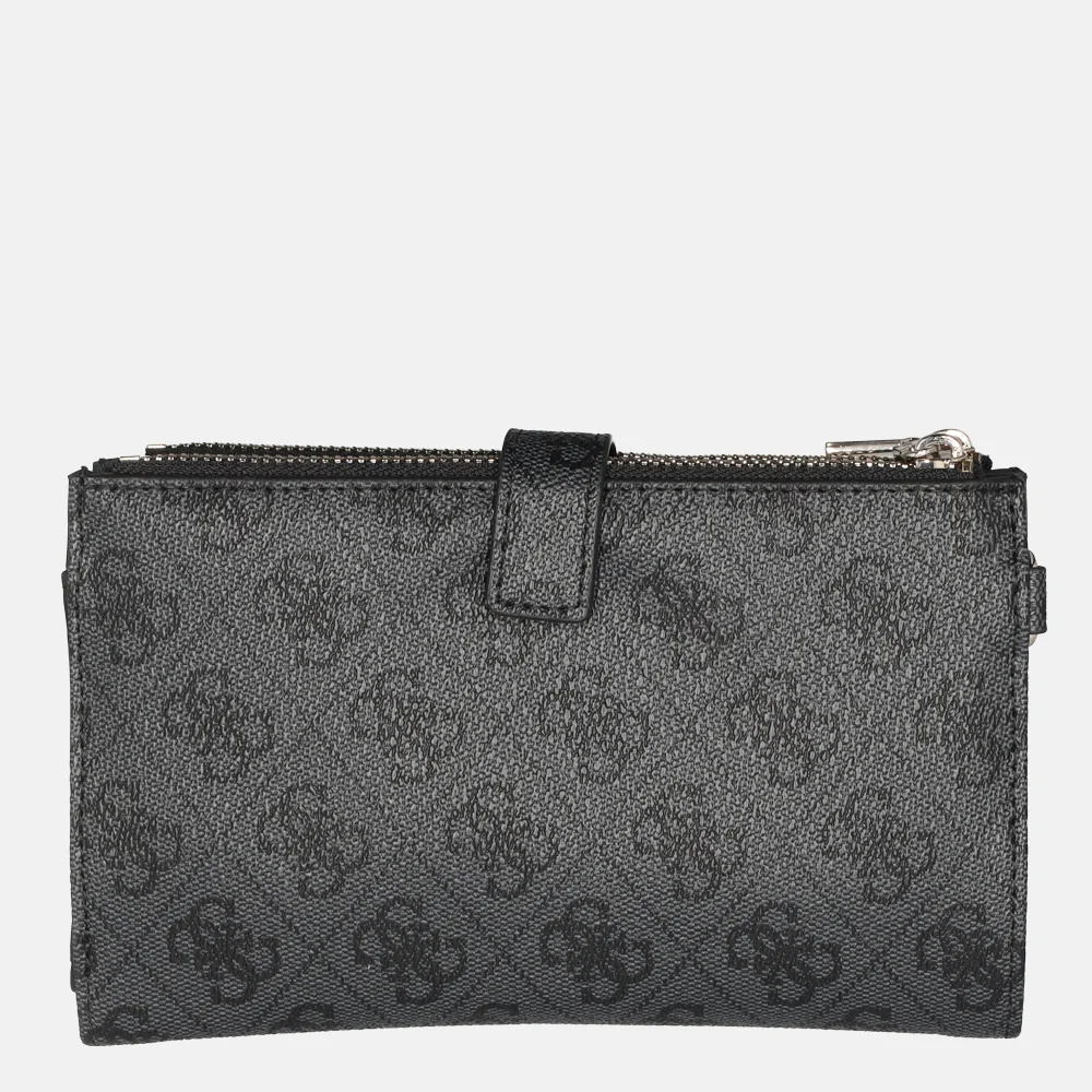 Guess Laurel II zip organizer portemonnee coal logo bij Duifhuizen