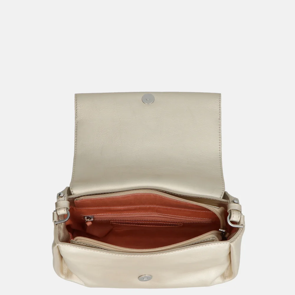 Loulou Essentiels Fleur crossbody tas light gold bij Duifhuizen