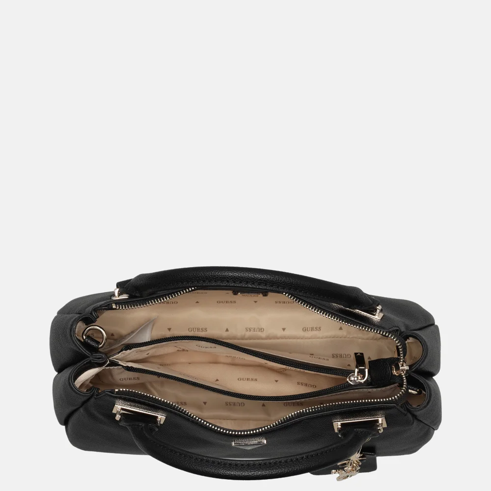 Guess Evie triple comp satchel handtas black bij Duifhuizen
