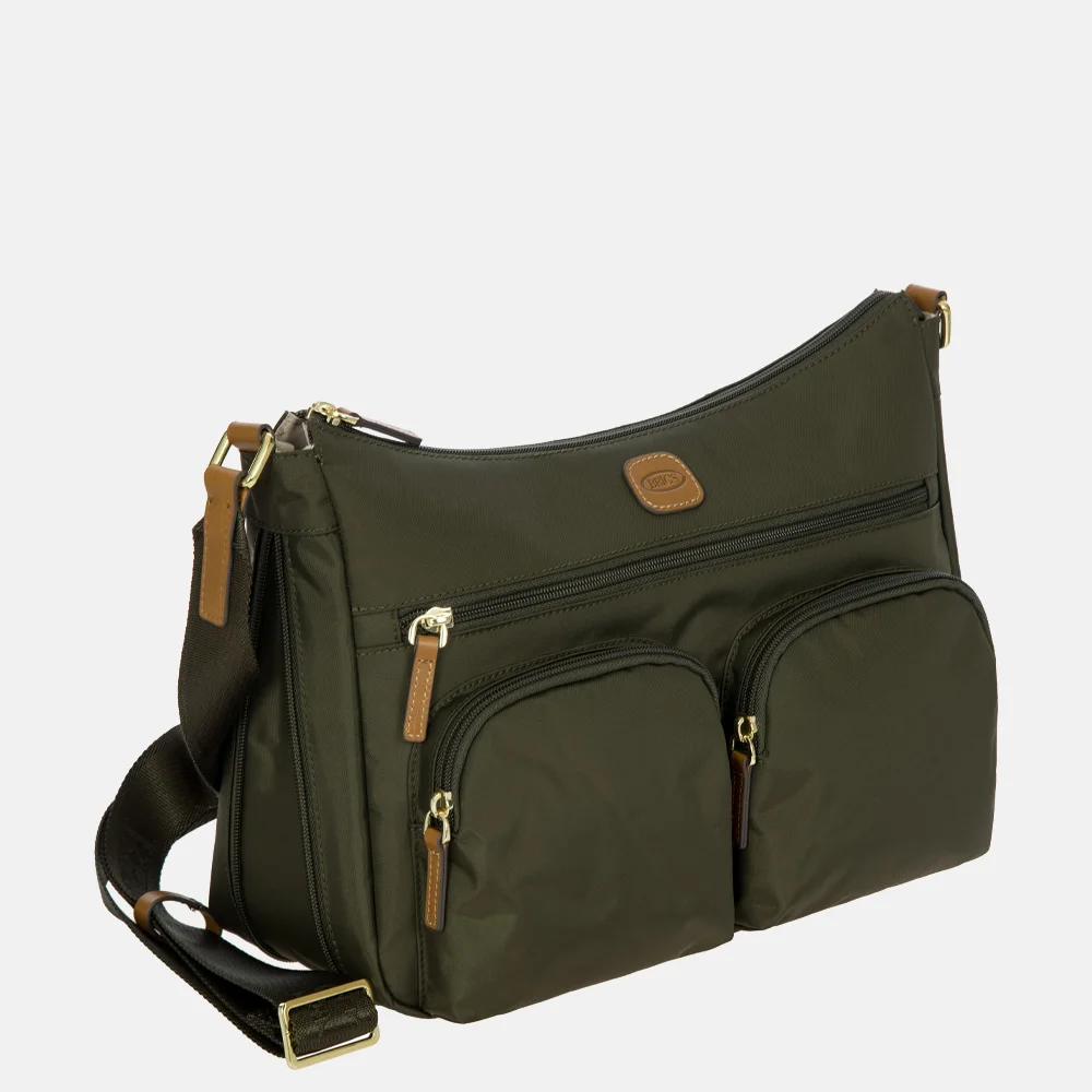 Bric's schoudertas olive bij Duifhuizen
