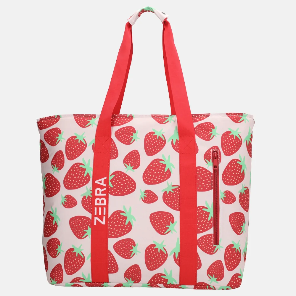 Zebra Trends strandtas met koelvak strawberry
